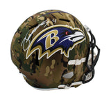 Zay Flowers Signed Baltimore Ravens Speed Full Size Camo NFL Helmet