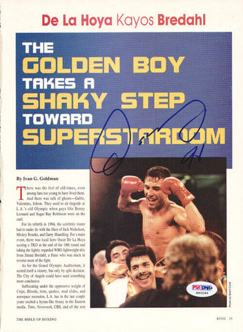 Oscar De La Hoya Autographed Signed Magazine Page Photo PSA/DNA #S42249