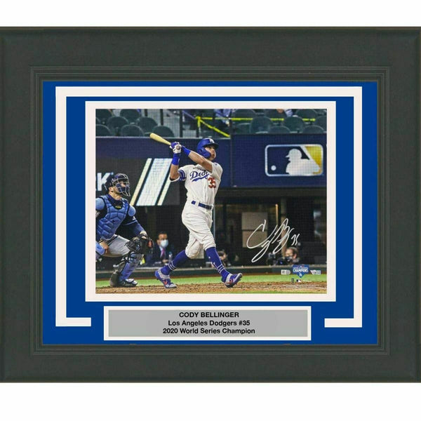 FRAMED Autographed/Signed CODY BELLINGER World Series 16x20 Photo Fanatics COA