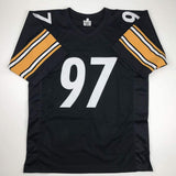 Autographed/Signed Cameron Cam Heyward Pittsburgh Black Football Jersey JSA COA