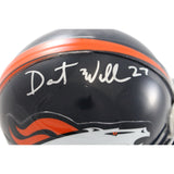 Darrent Williams Autographed Denver Broncos VSR4 Mini Helmet Beckett 44267