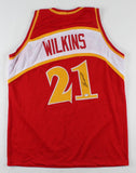 Dominique Wilkins Signed Throwback Hawks Red Jersey (PSA COA) Hall of Fame 2007