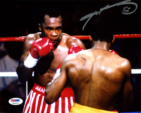 SUGAR RAY LEONARD AUTOGRAPHED 8X10 PHOTO VS. THOMAS HITMAN HEARNS PSA/DNA 177809