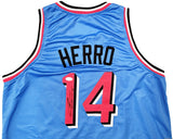 MIAMI HEAT TYLER HERRO AUTOGRAPHED SIGNED BLUE JERSEY JSA STOCK #207950