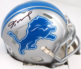 Jameson Williams Autographed Detroit Lions Speed Mini Helmet-Beckett W Hologram