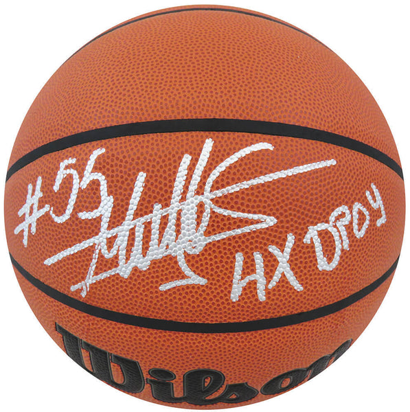 Dikembe Mutombo Signed Wilson I/O NBA Basketball w/4x NBA DPOY - (SCHWARTZ COA)