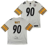 Steelers T.J. Watt Authentic Signed White Nike Game Jersey BAS Witnessed