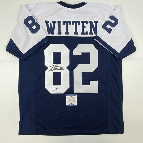 Autographed/Signed JASON WITTEN Dallas Thanksgiving Day Football Jersey BAS COA