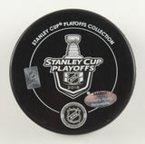 Marian Hossa Signed Chicago Blackhawks 2015 Stanley Cup Champ Logo Puck Schwartz