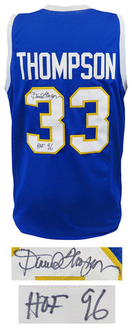 David Thompson Signed Blue Throwback Custom Basketball Jersey w/HOF'96 -(SS COA)