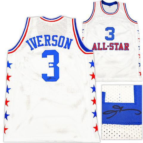 76ERS ALLEN IVERSON AUTOGRAPHED WHITE ALL STAR JERSEY BECKETT WITNESS 233363