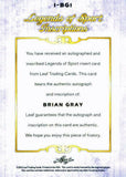 Leaf Brian Gray "BG For President" Signed 2015 Legends of Sport Insc. Card