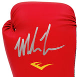 MIKE TYSON AUTOGRAPHED RED EVERLAST BOXING GLOVE RH IN SILVER BECKETT 202300