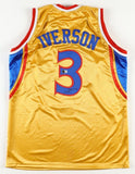 Allen Iverson Signed Philadelphia 76ers Gold Jersey (Beckett) 2001 NBA MVP