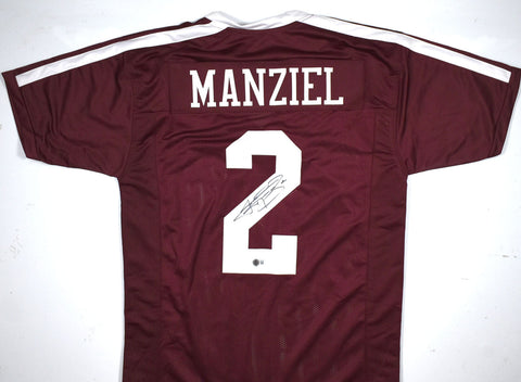 Johnny Manziel Autographed Maroon College Style Jersey-Beckett W Hologram *Black