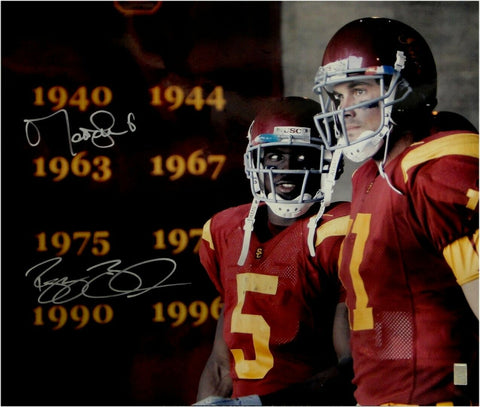 Reggie Bush & Matt Leinart Dual Signed 20x24 Photo USC Trojans 2005 Champs JSA