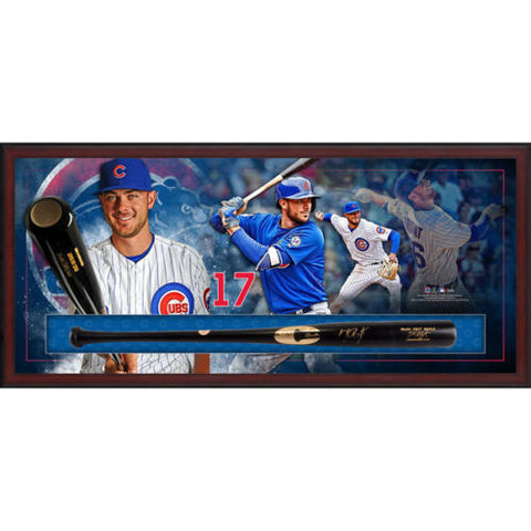 KRIS BRYANT Autographed Game Model Bat Framed Collage FANATICS