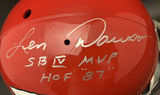 Len Dawson Signed Kansas City Chiefs TK Helmet with 4 Inscriptions PSA