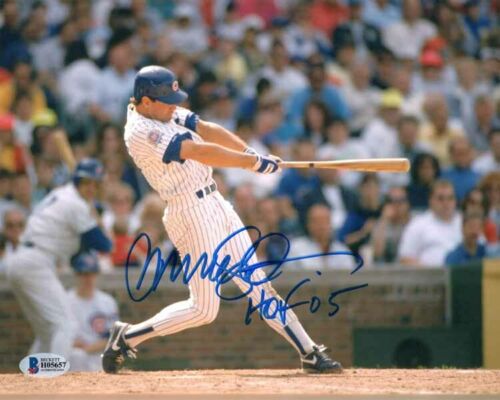 RYNE SANDBERG SIGNED AUTOGRAPHED 8x10 PHOTO + HOF 05 CHICAGO CUBS