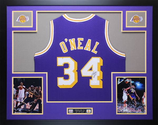 Shaquille O'Neal Autographed Framed Purple Lakers Jersey