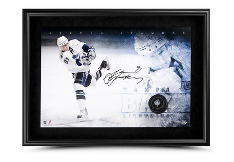 Steven Stamkos Signed & Framed Breaking Through Picture