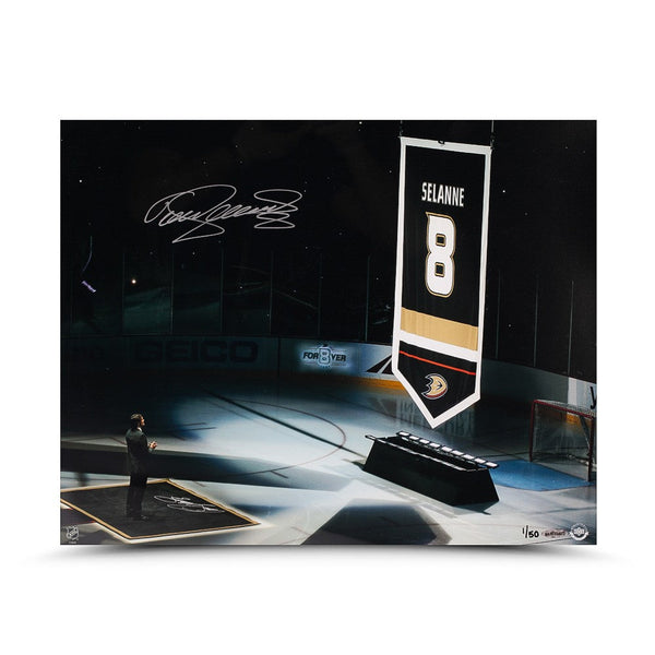 Teemu Selanne Autographed Salute Photo