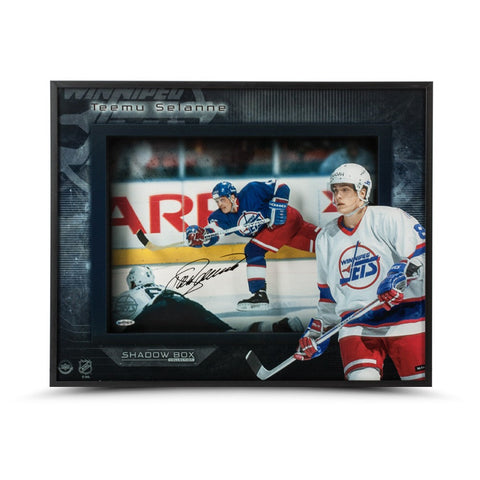 Teemu Selanne Autographed Young Guns Winnipeg Shadow Box