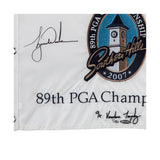 Tiger Woods Autographed & Embroidered 2007 PGA Championship Pin Flag