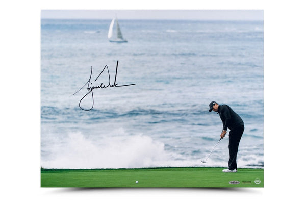 Tiger Woods Autographed Crashing Wave Picture