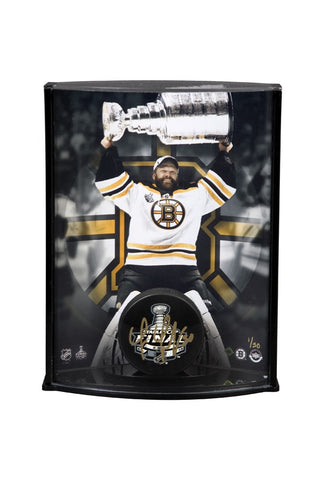 Tim Thomas Autographed Hockey Puck & Curve Display Case