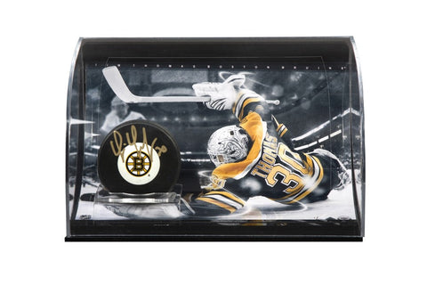 Tim Thomas Autographed Hockey Puck & Curve Display Case