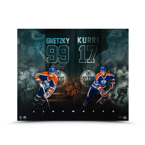 Wayne Gretzky and Jari Kurri Autographed "Linemates" 20 x 24