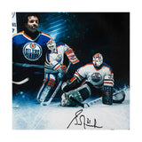 Wayne Gretzky, Paul Coffey and Grant Fuhr Autographed "Outstanding Oilers" 36 x 18