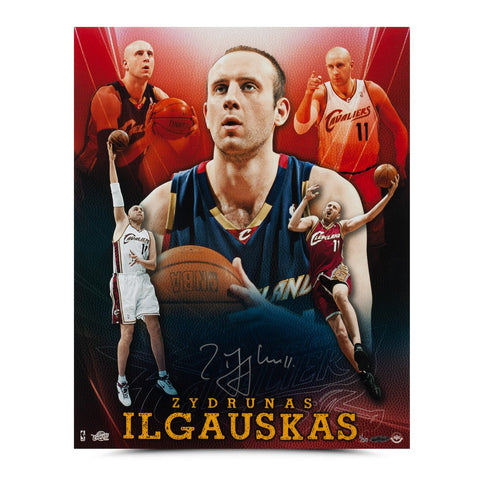 Zydrunas Ilgauskas Autographed Cavs Collage Photo