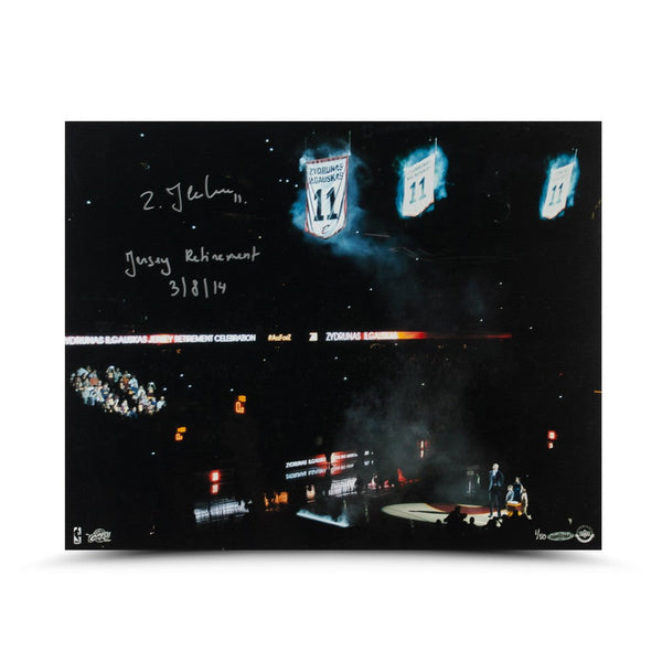 Zydrunas Ilgauskas Autographed Into the Rafters Photo