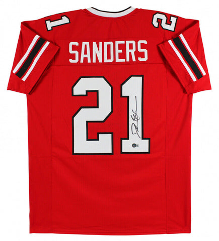 Deion Sanders Signed Atlanta Falcons Jersey (Beckett) Neon Deion / 2 Sports Star