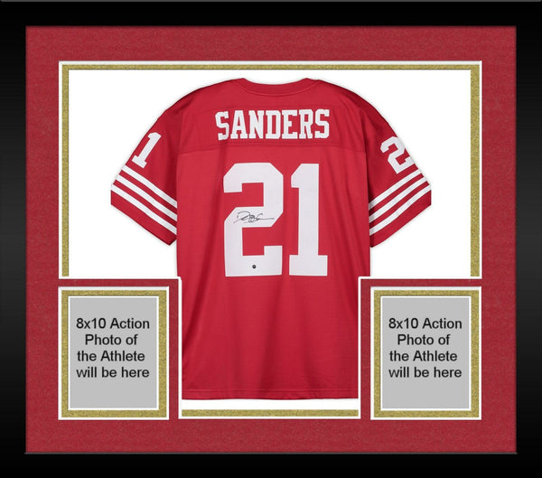 Frmd Deion Sanders San Francisco 49ers Signed Red Mitchell & Ness Repl –  Super Sports Center
