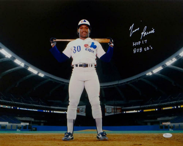 Tim Raines Autographed Montreal Expos Custom Baseball Jersey - BAS COA