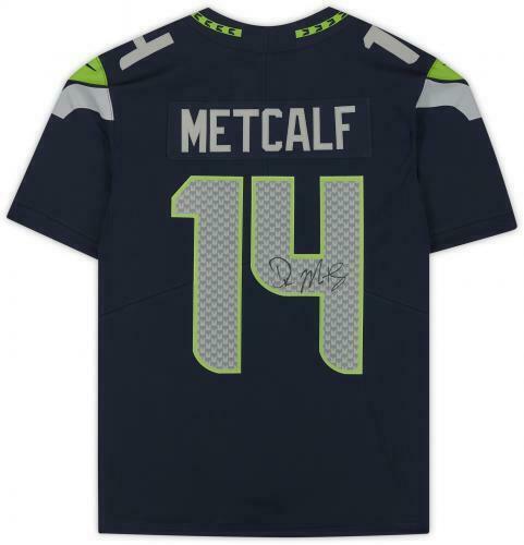 Seahawks D.K. Metcalf Signed White Nike Jersey BAS Witnessed