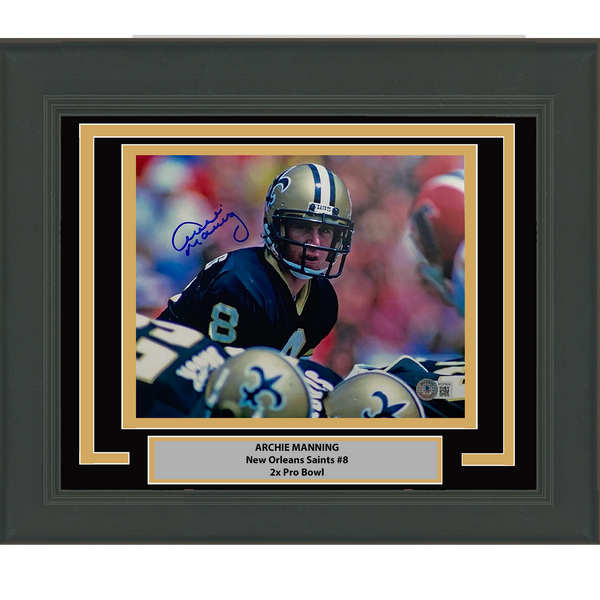 Framed Autographed/Signed Archie Manning New Orleans Saints 8x10 Photo –  Super Sports Center