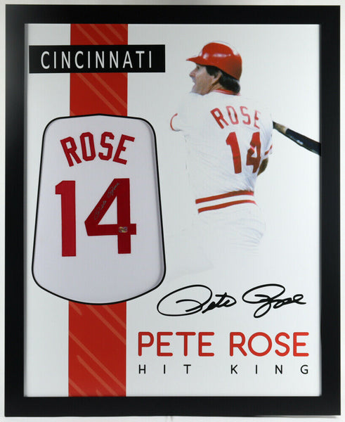 Pete Rose Signed 35 x 43 Custom Framed Cincinnati Reds Jersey (Rose –  Super Sports Center